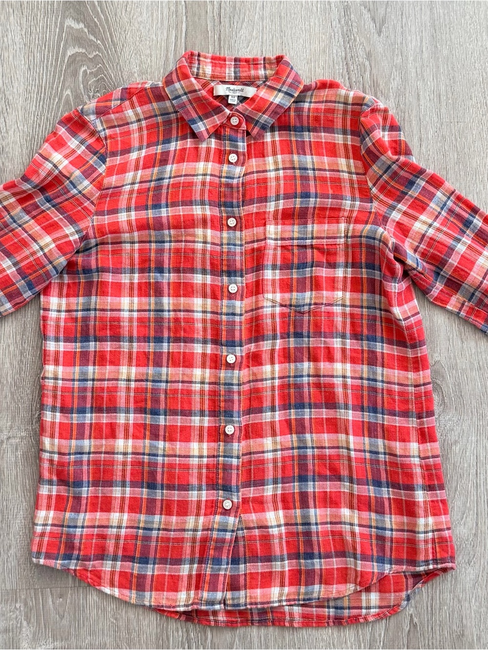 Madewell Red Plaid Button-Down Shirt